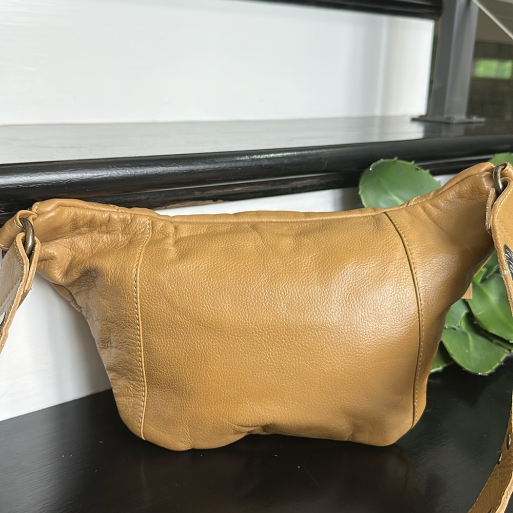 Free People Tan Leather Crossbody Belt Bag with Studded Strap - Picture 5 of 14